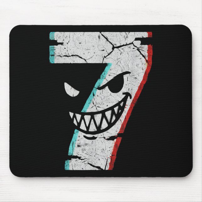 Böses Nummer 7 Shirt - 7 hat 9 Witz 67 Meme Hallow Mousepad (Vorne)