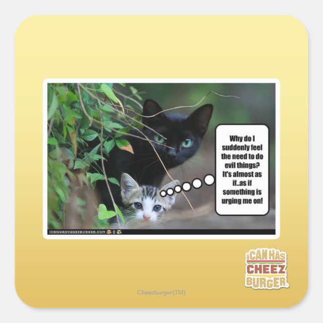 Böses Quadratischer Aufkleber (Vorderseite)