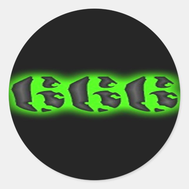 böses Zeichen der Bestie | Halloween66 Runder Aufkleber (Vorderseite)