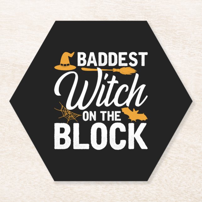 Böseste Hexe im Block Untersetzer (Vorderseite)