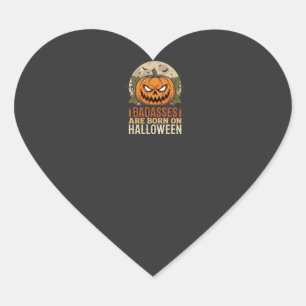 Bösewichte werden an Halloween-Kürbis geboren Herz-Aufkleber