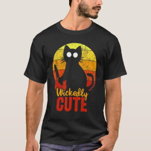 Boshaft süße Katze mit Messer Halloween Gruselig T-Shirt