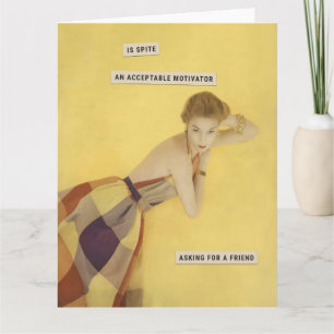 Boshaftes Retro-Hausfrau Karte