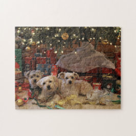 Boshaftes Welpen-Weihnachtspuzzlespiel Puzzle