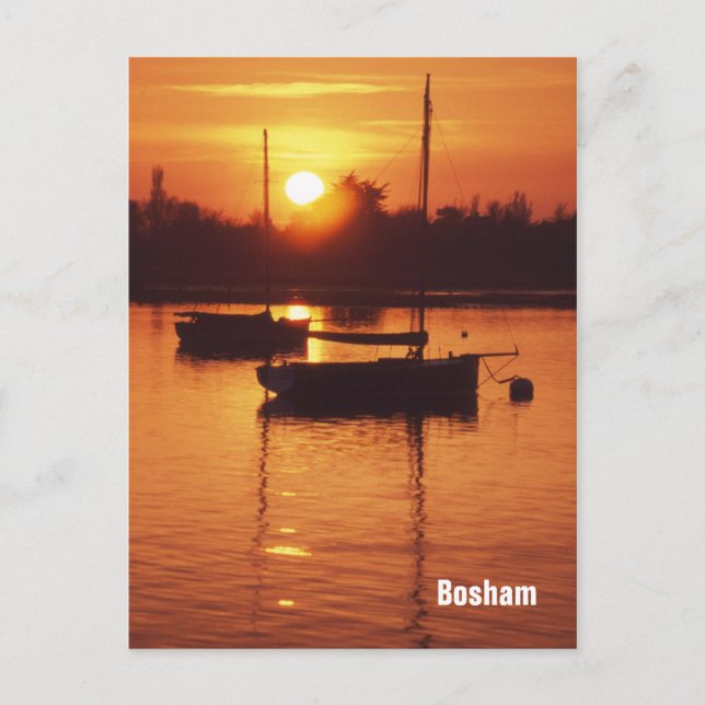 Bosham Sonnenuntergang Postkarte (Vorderseite)