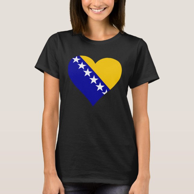 Bosnia and Herzegovina Flag Heart Love T-Shirt (Vorderseite)