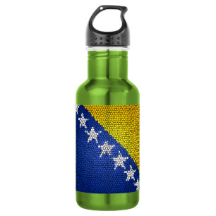 Bosnia and Herzegovina Flag Patriotic Desig Edelstahlflasche