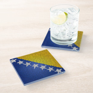 Bosnia and Herzegovina Flag  Patriotic Design Glasuntersetzer
