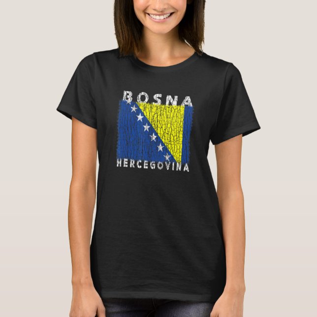 Bosnia and Herzegovina Flag Used Look  For Bosnian T-Shirt (Vorderseite)