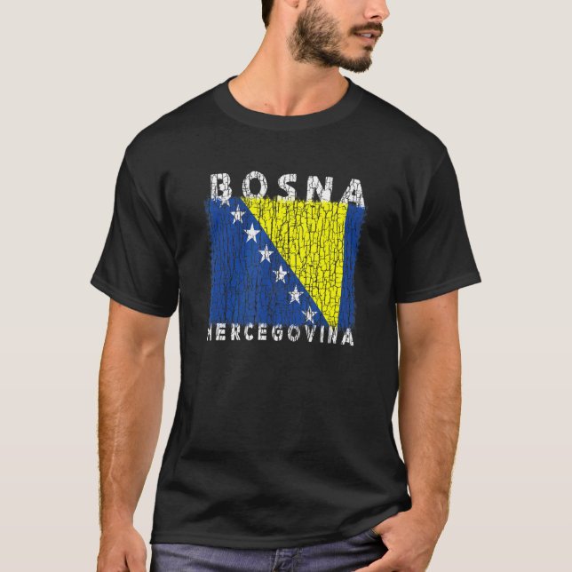 Bosnia and Herzegovina Flag Used Look  For Bosnian T-Shirt (Vorderseite)