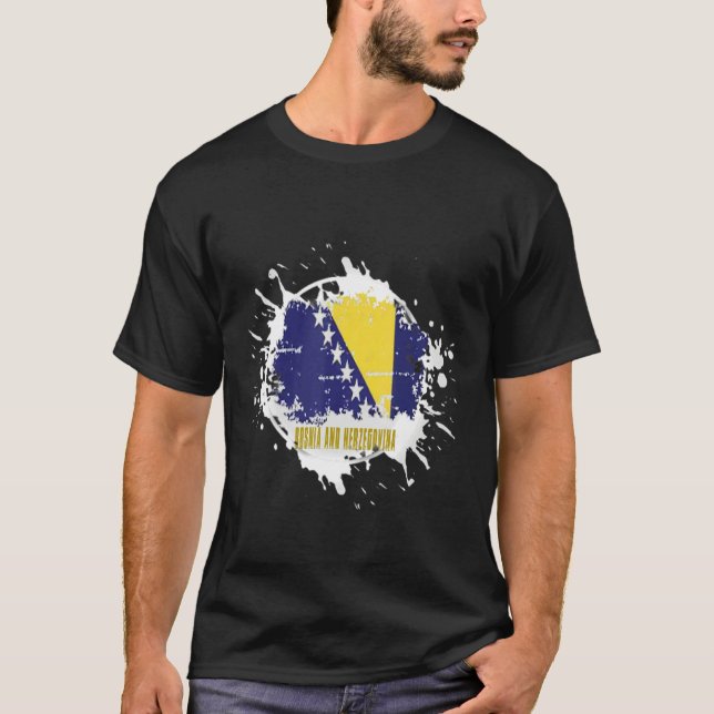 Bosnia And Herzegovina Splash T-Shirt (Vorderseite)