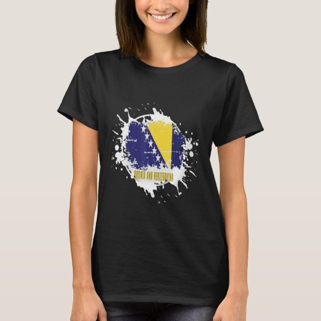 Bosnia And Herzegovina Splash T-Shirt (Vorderseite)