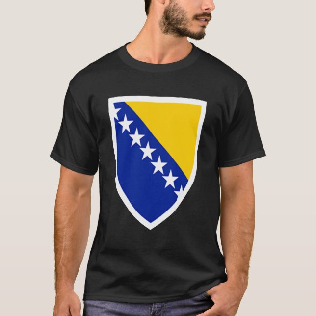 Bosnia Emblem Flag Proud Bosnian T-Shirt (Vorderseite)