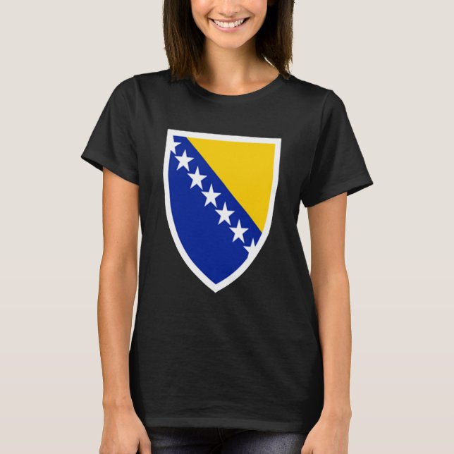 Bosnia Emblem Flag Proud Bosnian T-Shirt (Vorderseite)