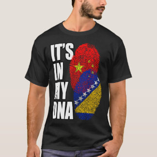 Bosnian And Chinese Mix DNA Flag Heritage T-Shirt