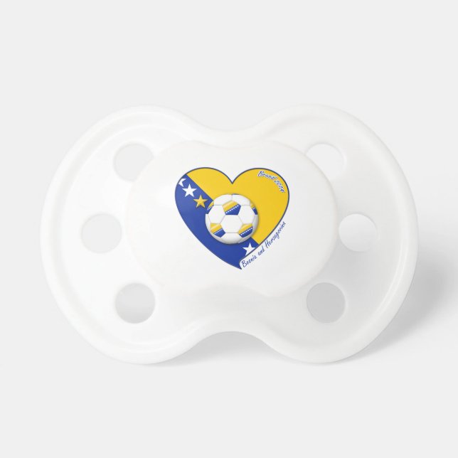 Bosnian Soccer National BOSNISCHES Team Fußball Schnuller (Vorne)