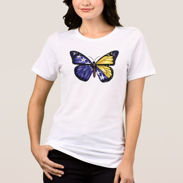 Bosnien-Butterfly-Monarque-Flagge Tri-Blend Shirt (Vorderseite)