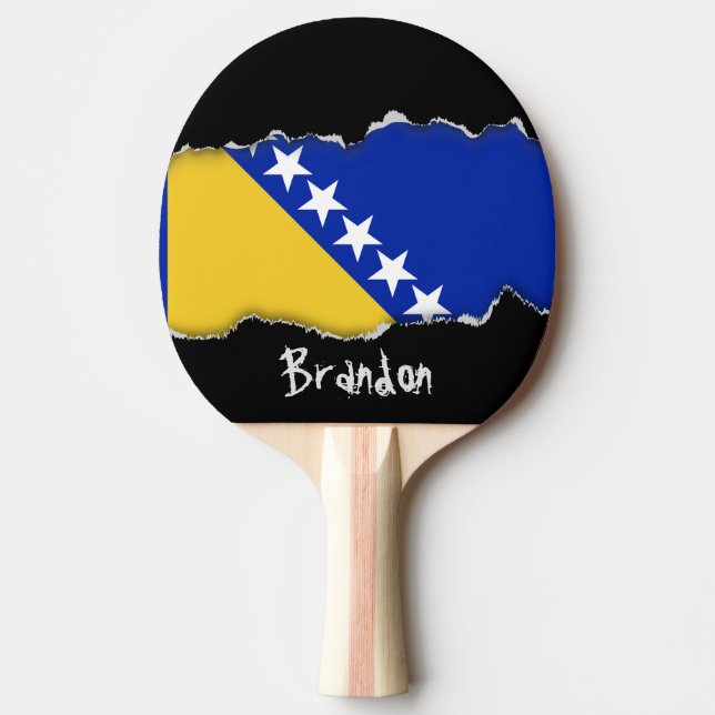 Bosnien-Flagge Tischtennis Schläger (Vorderseite)