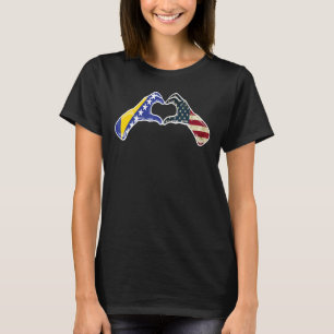 Bosnien Herzegovina American USA Flag USA Bosniake T-Shirt