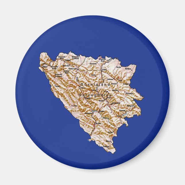 Bosnien Herzegovina Karte Magnet (Vorne)