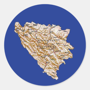 Bosnien Herzegowina Karte Sticker
