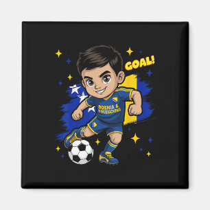 Bosnien-Herzegowina Kid Tor Cartoon Bosnien-Flagge Magnet