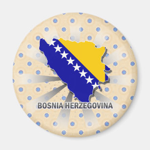 Bosnien-Herzegowinaflaggen-Karte 2,0 Magnet