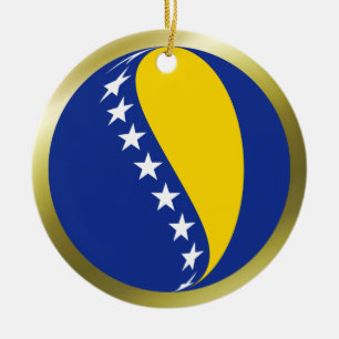 Bosnien-Herzegowinaflaggen-Verzierung Keramikornament