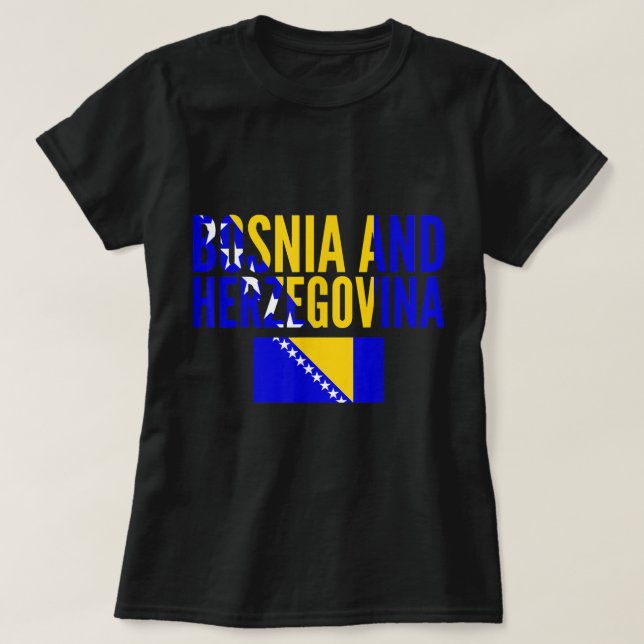 Bosnien - Länderflagge Bosnien und Herzegowina T-Shirt (Design vorne)