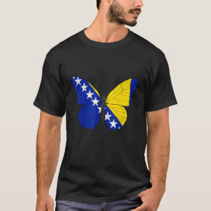 Bosnien und Herzegowina-Flagge Schmetterling Bosni T-Shirt