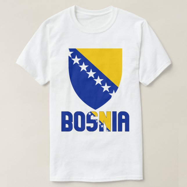 Bosnien und Herzegowina - Flaggen- und Wappen T-Shirt (Design vorne)