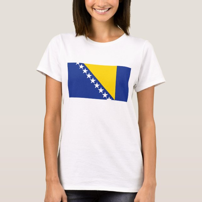 Bosnien und Herzegowina Flaggen x Karte T - Shirt (Vorderseite)