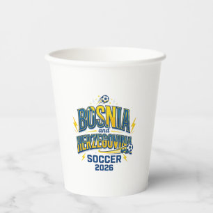 Bosnien und Herzegowina Fußball 2026 Fußball Fett Pappbecher