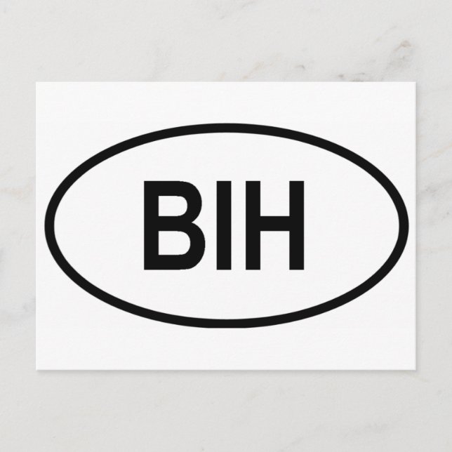 Bosnien und Herzegowina Int'l Vehicle Reg. Code Postkarte (Vorderseite)