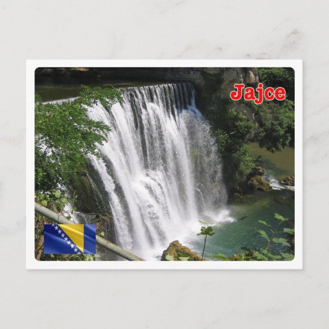 Bosnien und Herzegowina - Jajce - Wasserfall Pliva Postkarte (Vorderseite)