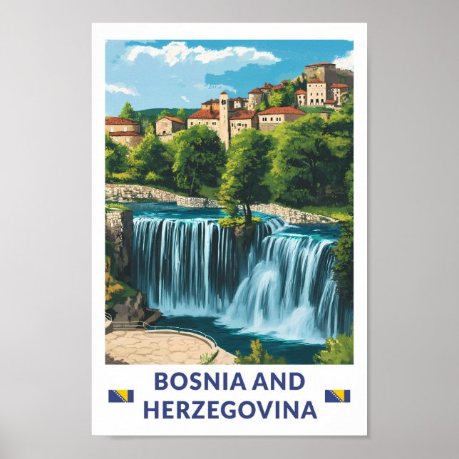 Bosnien und Herzegowina - Japan Illustration Art Poster (Vorne)