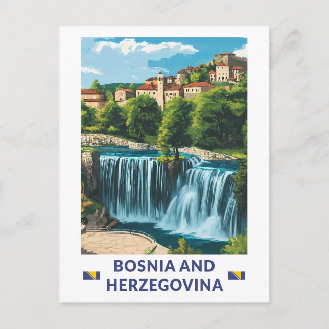 Bosnien und Herzegowina - Japan Illustration Art Postkarte (Vorderseite)