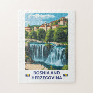 Bosnien und Herzegowina - Japan Illustration Art Puzzle