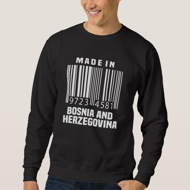 Bosnien und Herzegowina Jersey Bar Code Bosner Sweatshirt (Vorderseite)