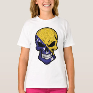 Bosnien und Herzegowina lächelnde Schädelflagge T-Shirt