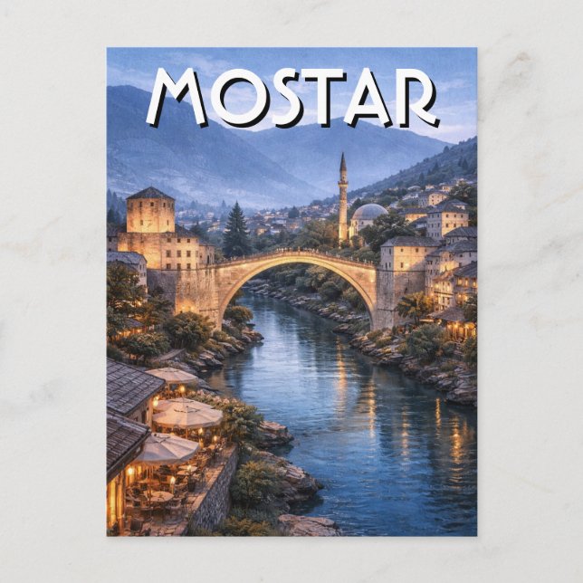 Bosnien und Herzegowina Mostar Reise Postkarte (Vorderseite)