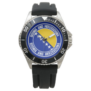 Bosnien und Herzegowina rundes Emblem Armbanduhr
