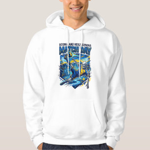Bosnien und Herzegowina Spieltag Skelett Stürmer  Hoodie