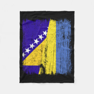 Bosnien und Herzegowina Ukraine Halbe Flagge  Fleecedecke