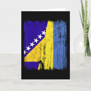 Bosnien und Herzegowina Ukraine Halbe Flagge Karte
