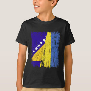 Bosnien und Herzegowina Ukraine Halbe Flagge T-Shirt
