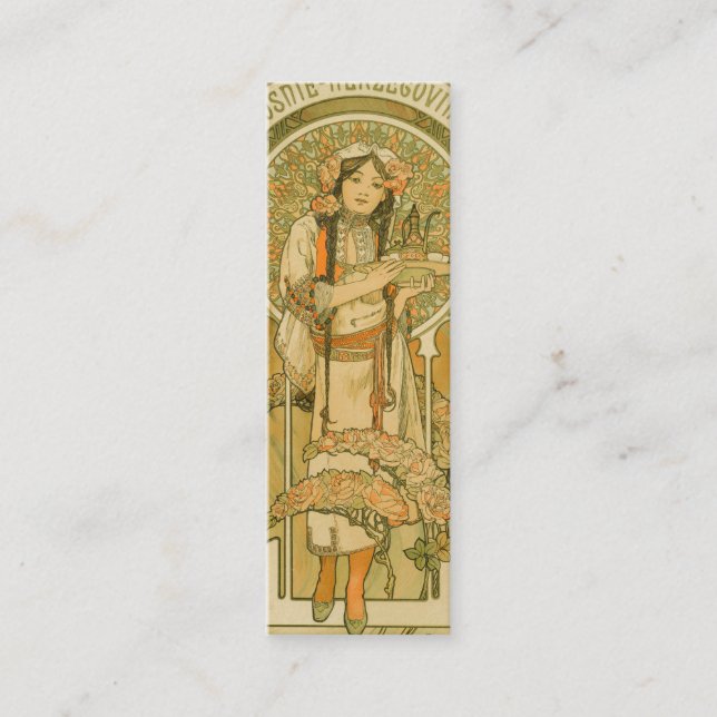 Bosnien und Herzegowina von Alphonse Mucha (1900) Mini Visitenkarte (Vorderseite)