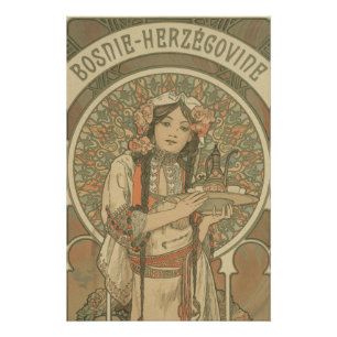 Bosnien und Herzegowina von Alphonse Mucha (1900) Poster