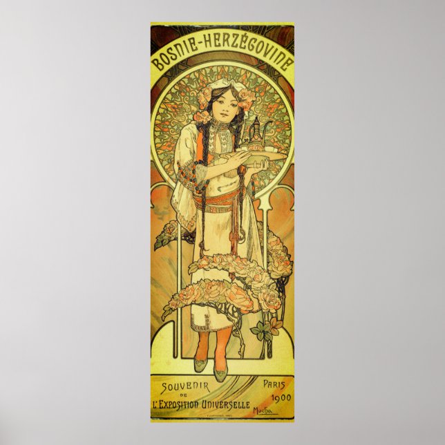 Bosnien und Herzegowina von Alphonse Mucha 1900 Poster (Vorne)