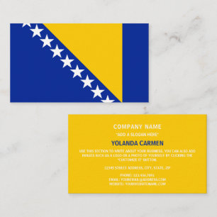 Bosnienflagge, Flagge von Bosnien und Herzegowina Visitenkarte